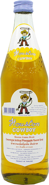 HOUSTON COWBOY SYRUP PINEAPPLE (YELLOW) 12gb x 24oz (720ml)