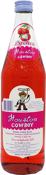 HOUSTON COWBOY SYRUP LYCHEE (RED) 12gb x 24oz (720ml