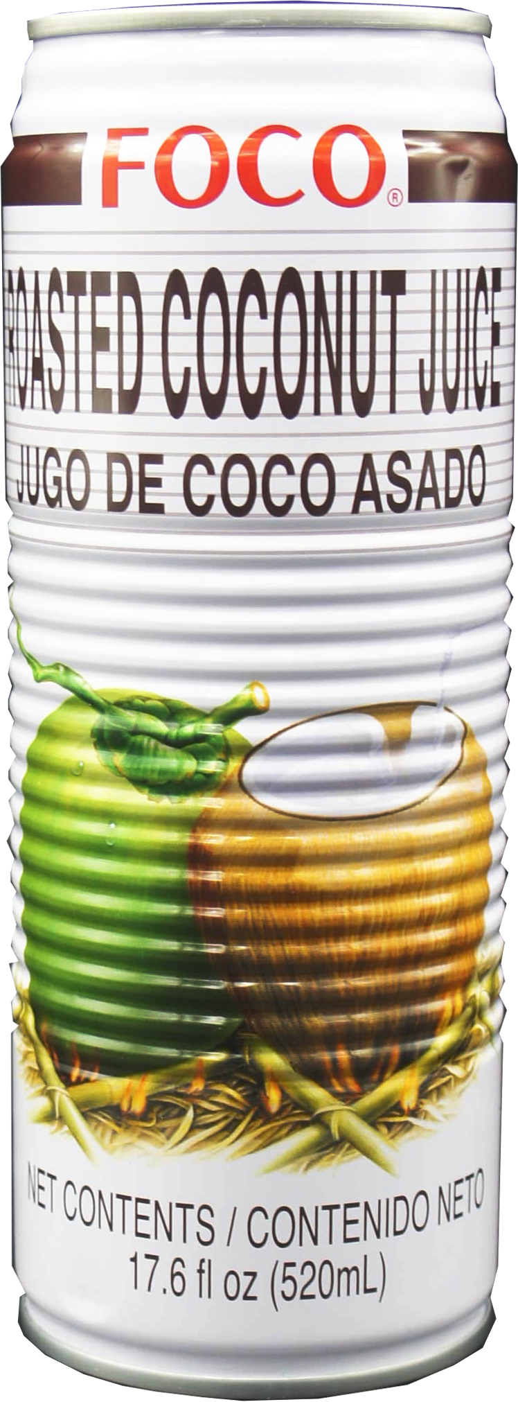 FOCO ROASTED COCONUT JUICE W/ MEAT (LARGE) 24cn x 17.6fl oz. (520ml)