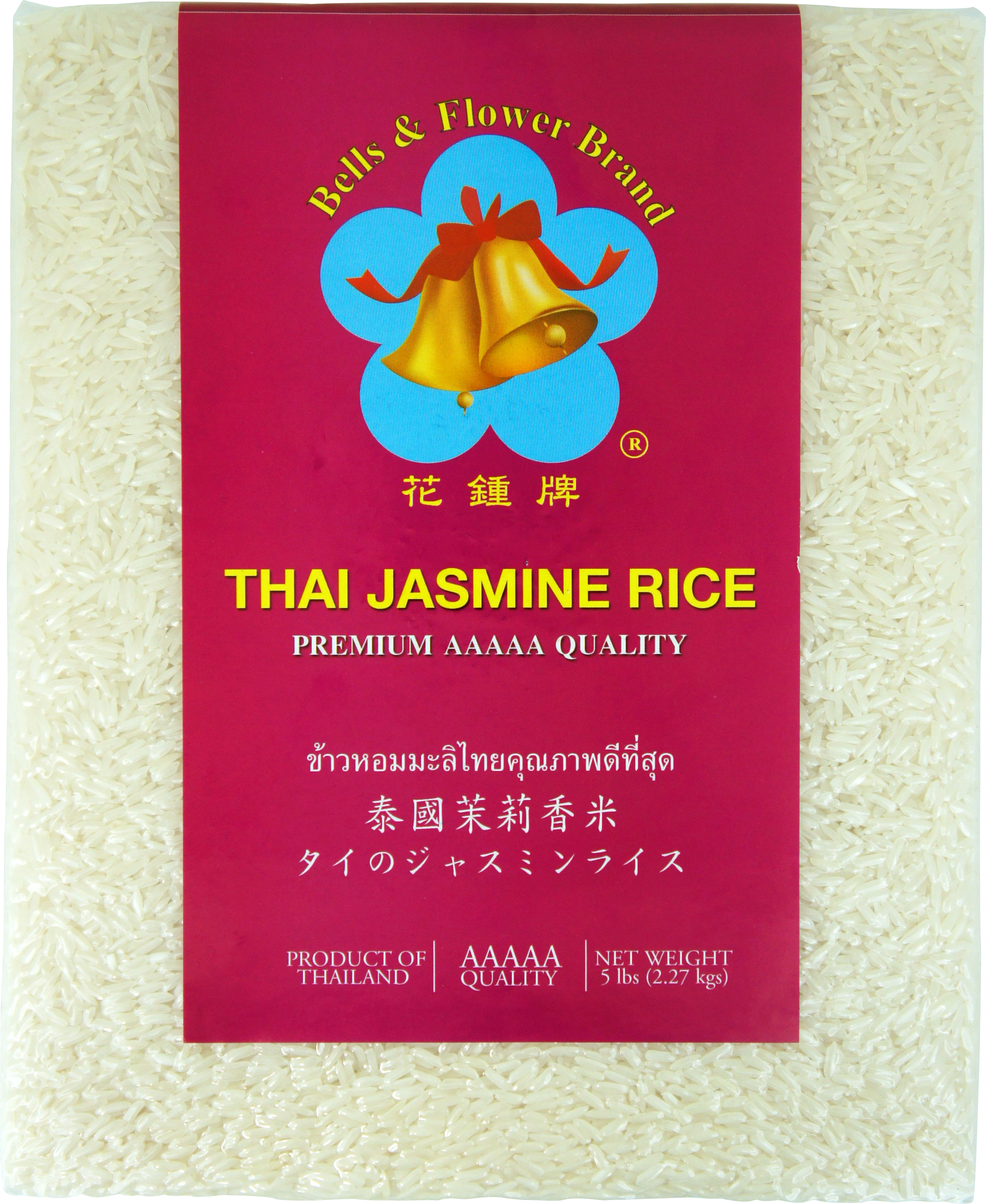 BELLS & FLOWER JASMINE RICE 10bg x 5lbs