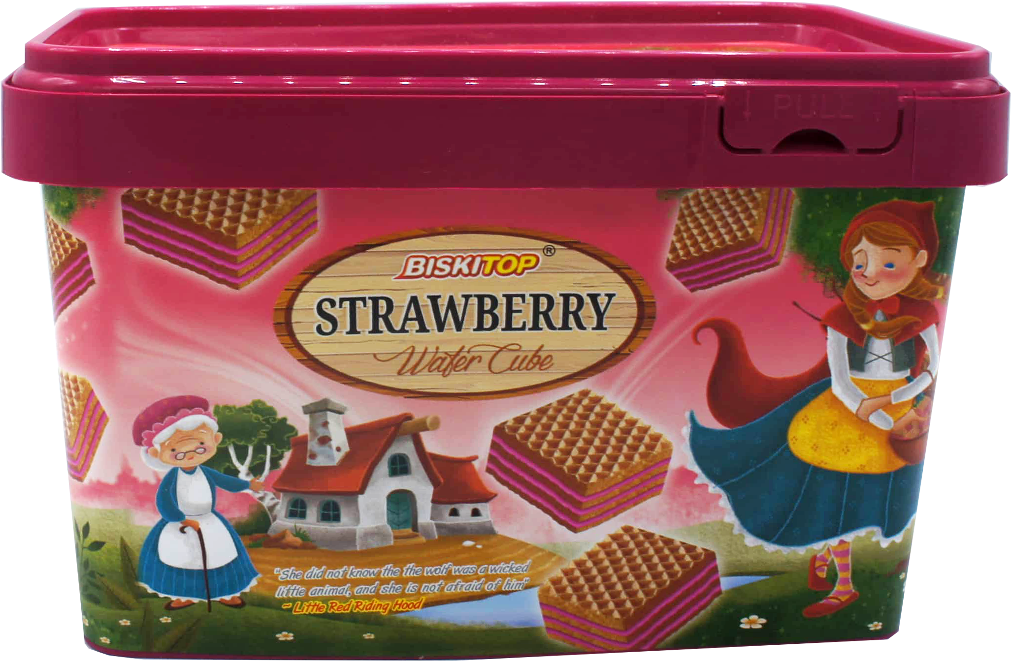 BISKITOP WAFER CUBE STRAWBERRY 12bx x 180g