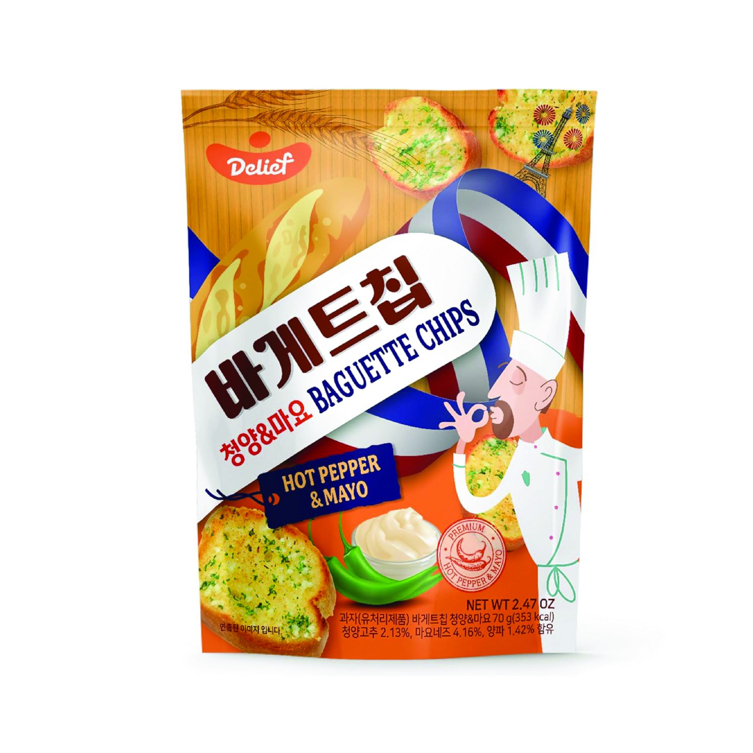 DELIEF Baguette Chips Cheongyang and Mayo Flavor 70g x 40bags