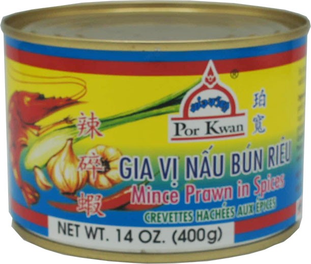 POR KWAN (LARGE) MINCED PRAWNS IN SPICES 24cn x 14oz (400g