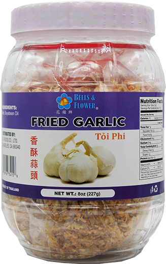 BELLS & FLOWER FRIED GARLIC Small Jar 12pj x 8oz (227g)