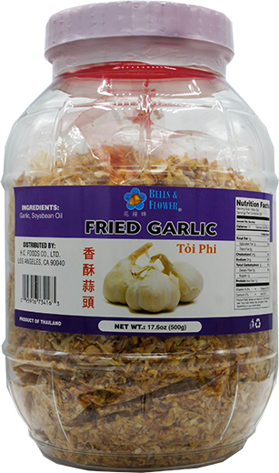 BELLS & FLOWER FRIED GARLIC LARGE jar 6pj x 17.6oz (500g)