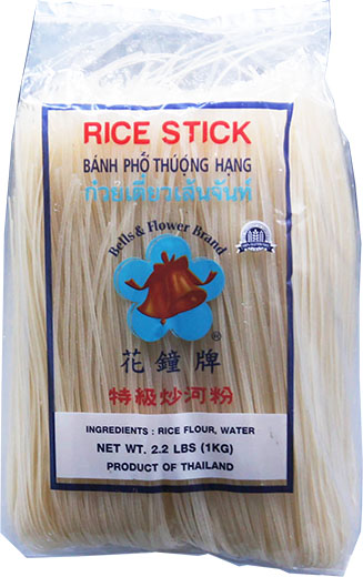 BELLS & FLOWER CHANTABOON RICE STICKS (SIZE 3MM/M) 12bg x 2.2lbs (1kg)